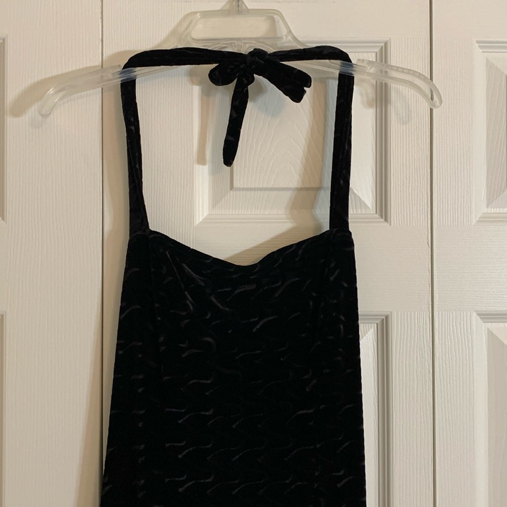 Vintage Luly K Floor Length Evening Gown M Velvet Halter Holiday Christmas. K1